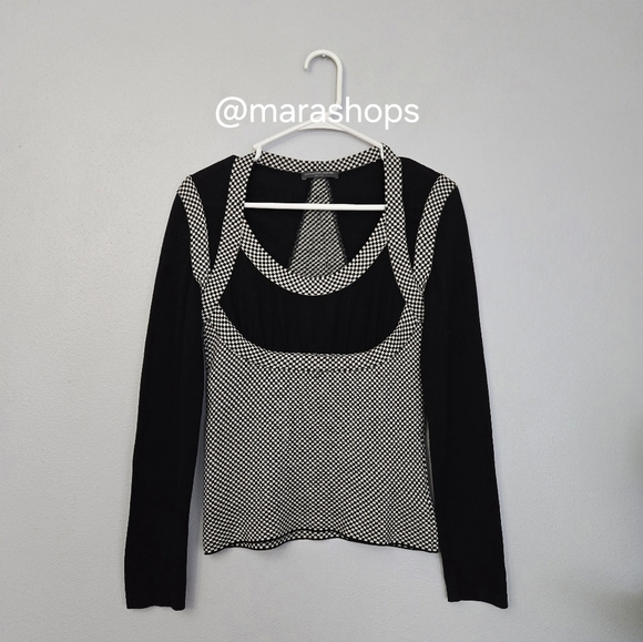 Alexander McQueen 2003 Scanners Collection Black and White Checked Sweater - Picture 2 of 8